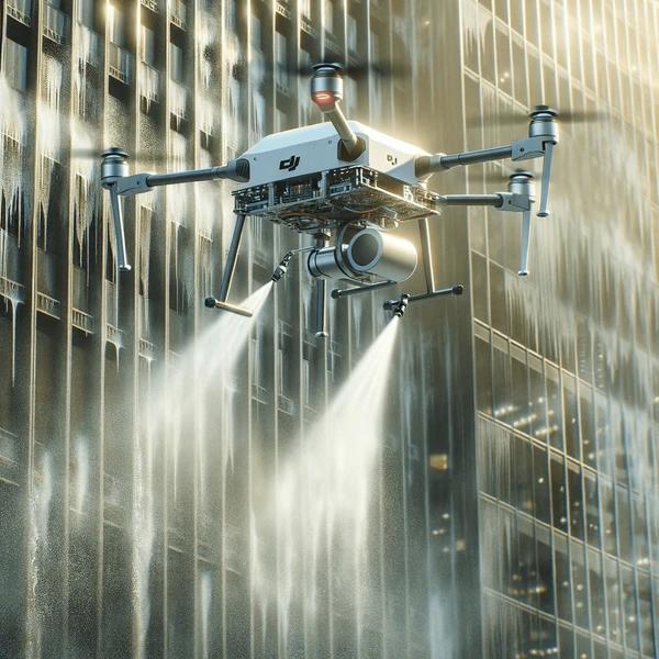 Drone pressure washing